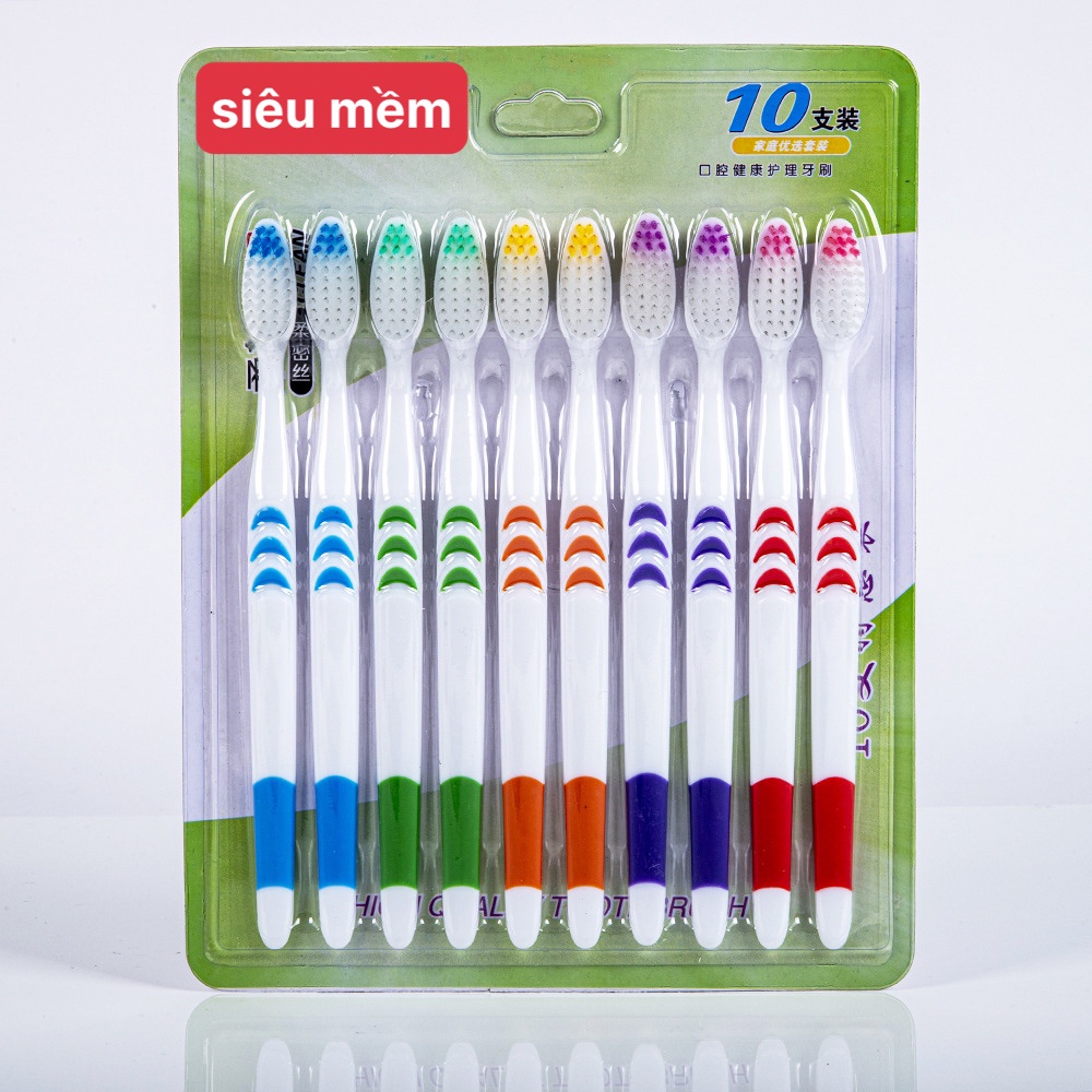 SET 10 Bàn Chải Đánh Răng Chuyên Dụng Cho Người Lớn