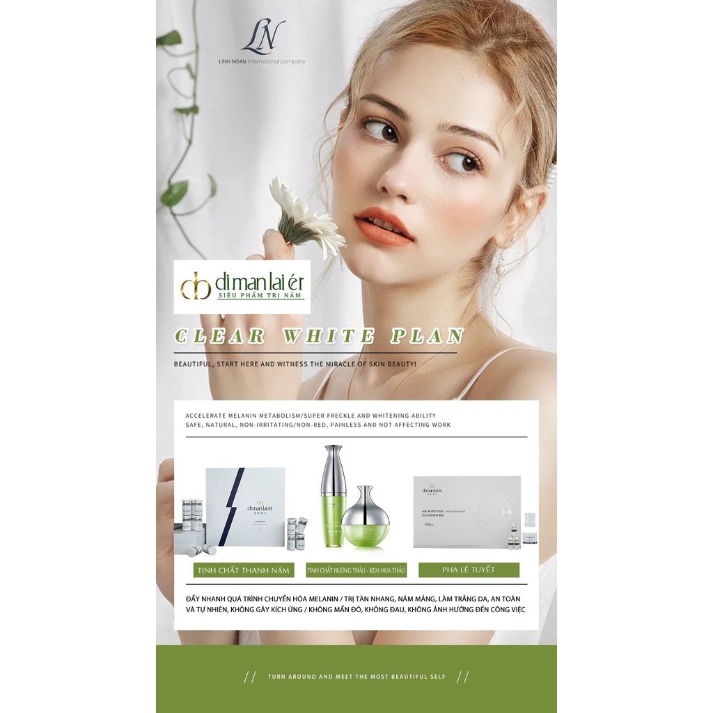 Tinh chất Hương Thảo Dưỡng Da, Dưỡng Ẩm, Mờ Nám DIMANLAIER 30ML Bright Beautiful Skin Essence