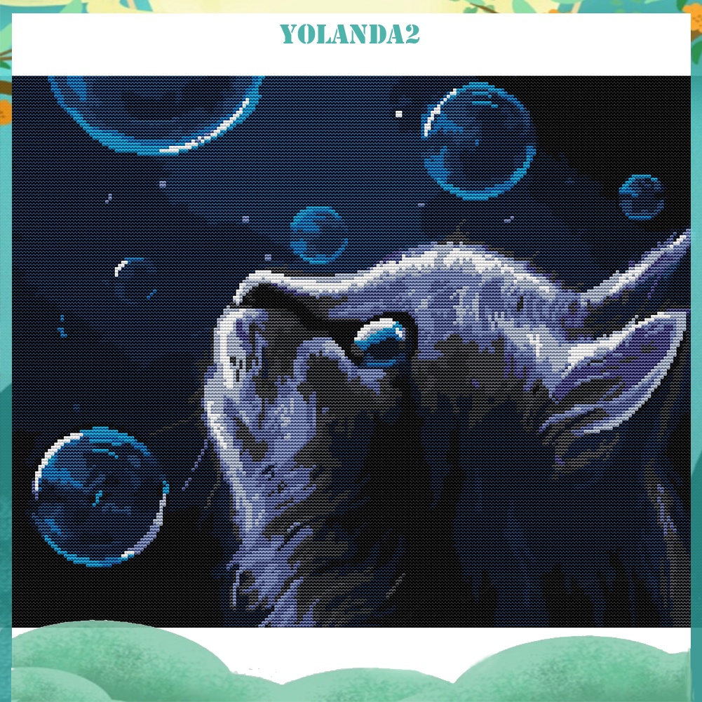 Tranh thêu chữ thập 14CT hình mèo đêm toàn bộ