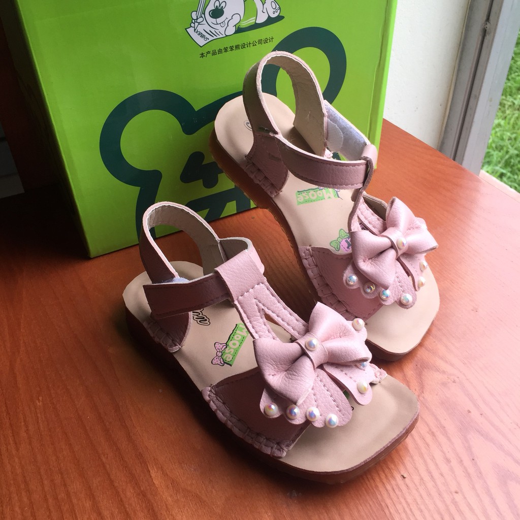 sandal bé gái size 26-30 mũi vuông đế dẻo