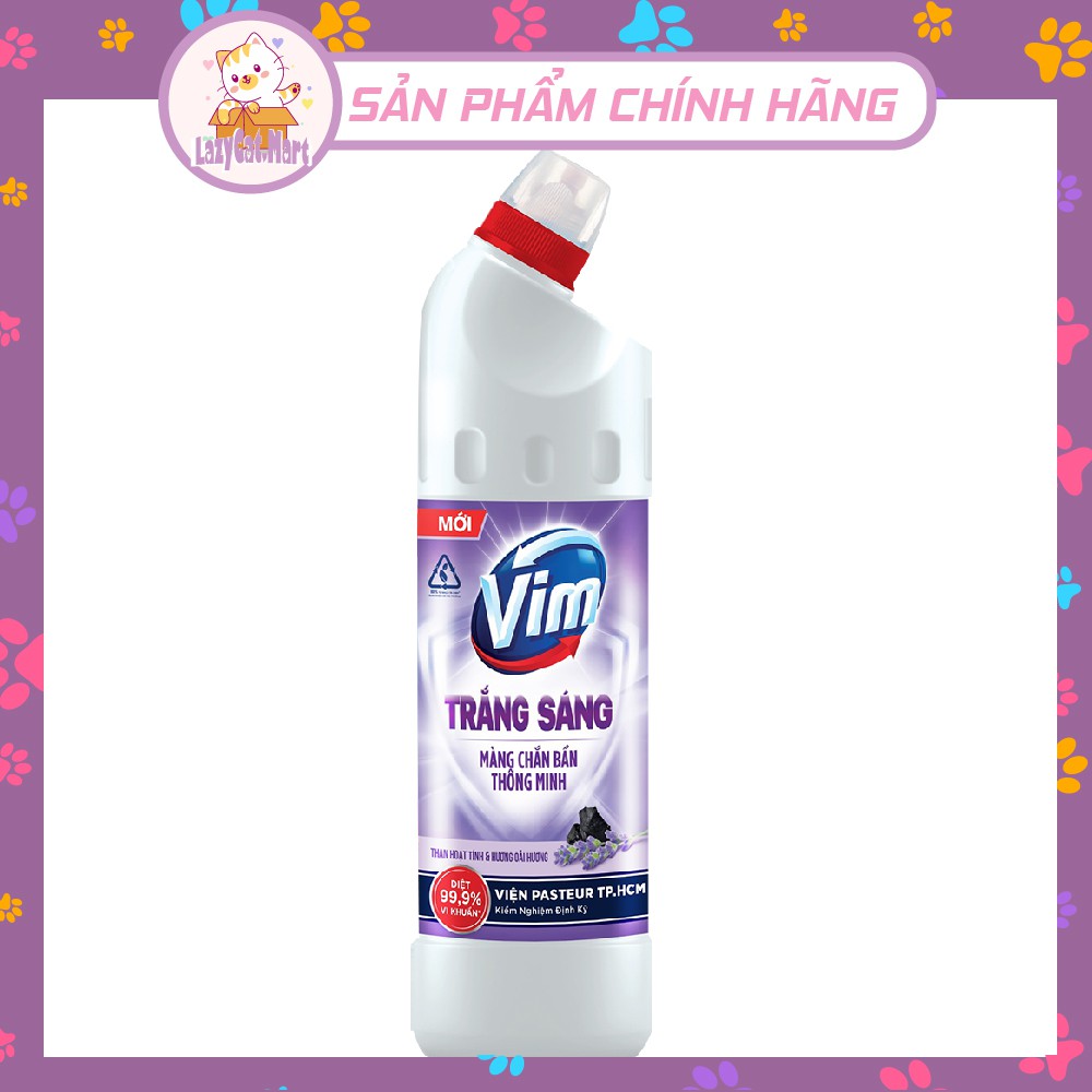 Tẩy Rửa Bồn Cầu Trắng Sáng Vim 870ml Hương Oải Hương Dịu Mát và Hương Chanh Sả