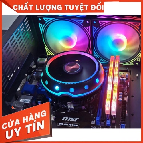 QUẠT TẢN NHIỆT CPU COOLMOON UFOX - FAN Tản Nhiệt Có LED RGB/ Intel - AMD / Tự động đổi màu - PK Máy Tính