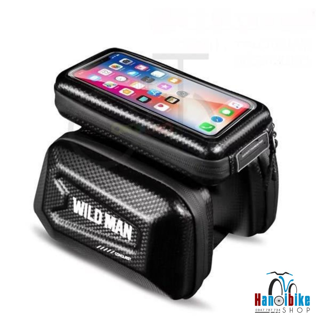 Túi khung xe đạp vắt 2 bên Wildman cảm ứng điện thoại