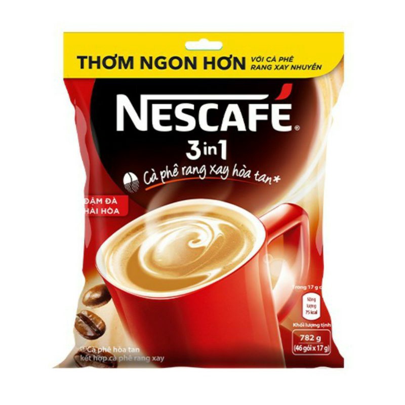 Cà phê rang xay hòa tan Nescafé 3in1 đậm đà hài hòa (Bịch 46 gói x 17g) - yenthu