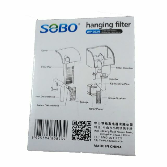 Máy Lọc Thác Hồ Cá Sobo WP- 308H - 303H - Bộ Lọc Treo Dành Cho Bể Cá