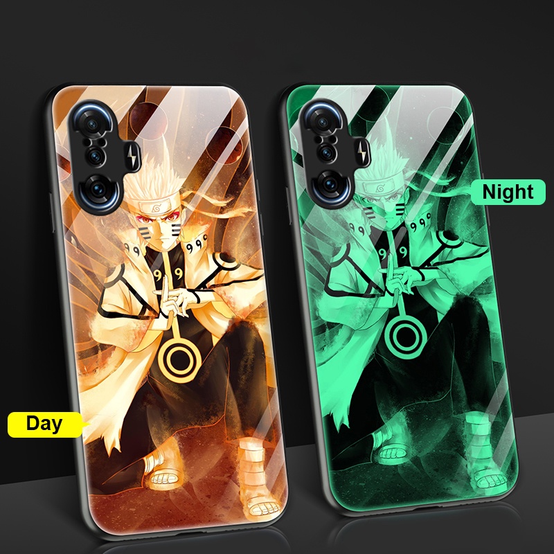 Ốp điện thoại kính cường lực dạ quang in hình Naruto cho Xiaomi Redmi K40 Gaming Redmi K40 K40 Pro Mi 11 Lite Mi 11 Poco F3 Redmi K30 Pro Poco F3 GT Night Glowing Anime Fashion Casing