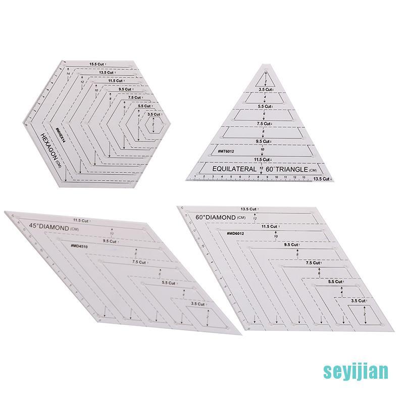 Thước Nhựa Acrylic Hình Lục Giác Dùng Trong May Vá