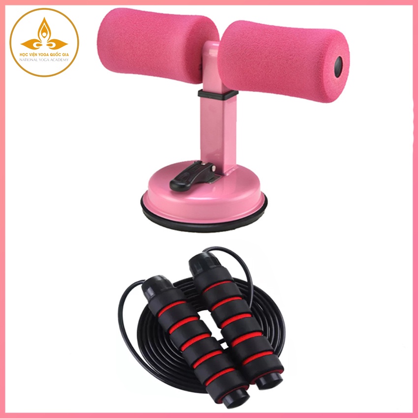 Combo Dây nhảy lõi thép 2,9m+Dụng cụ tập cơ bụng chữ T đa chức năng, Dây nhảy giảm cân,lõ thép, rèn thể lực_HV YOGA QG