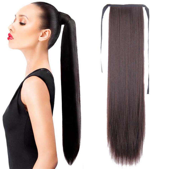 Tóc Giả Cột Đuôi Ngựa Thẳng Bằng Sợi Tơ Nhân Tạo