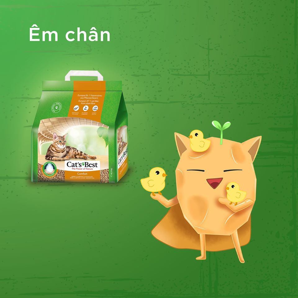 10L - Cát gỗ hữu cơ Comfort Cat's Best không vón cục - Mèo tập đi vệ sinh - Cat's Best Comfort Litter