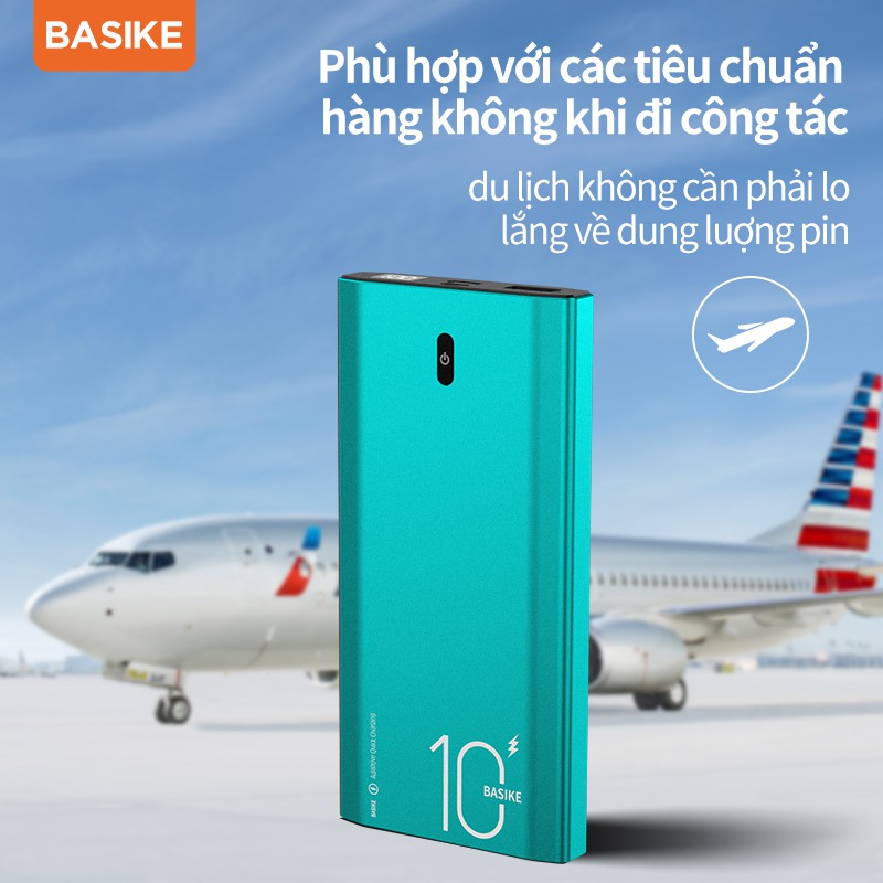 Sạc dự phòng BASIKE PT06D màn hình LED 10000mAh 22.5W cao cấp cho iPhone 12 Samsung Huawei