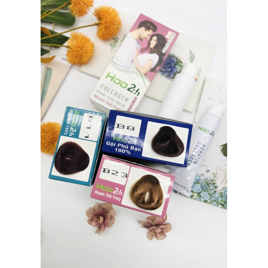 NHUỘM THỜI TRANG COLLAGEN BỔ SUNG-TÁI TẠO-PHỤC HỒI HOO24H 60ml x 2