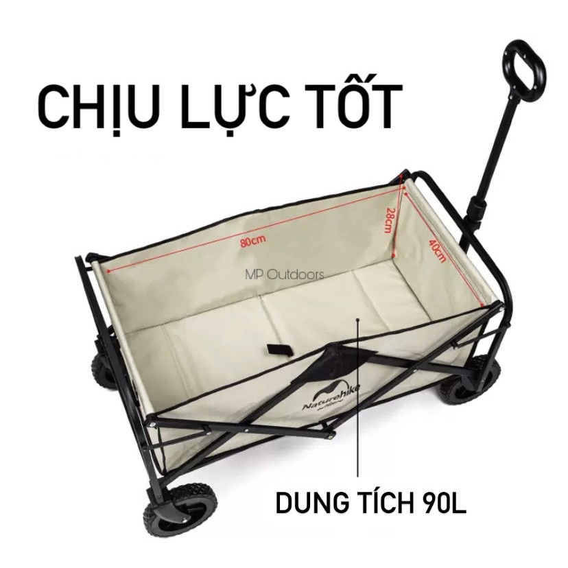 XE ĐẨY KÉO XẾP GỌN, XE CHỞ ĐỒ DÃ NGOẠI TIỆN DỤNG CẮM TRẠI CAMPING NẤU ĂN OUTDOOR NATUREHIKE NH19PJ001 NH20PJ008