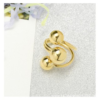 Nhẫn Titan Nữ 3 Trái Châu To Cá Tính Không Đen Không Gỉ TT 2775