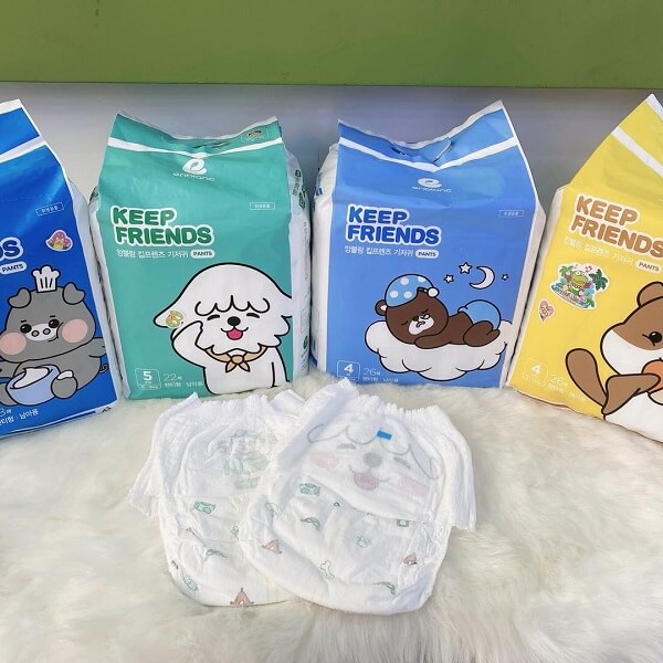 Tã bỉm enblanc keep friend, tã bỉm keep friends nội địa Hàn quốc  đủ size dán/quần S40,M32,L28,XL24