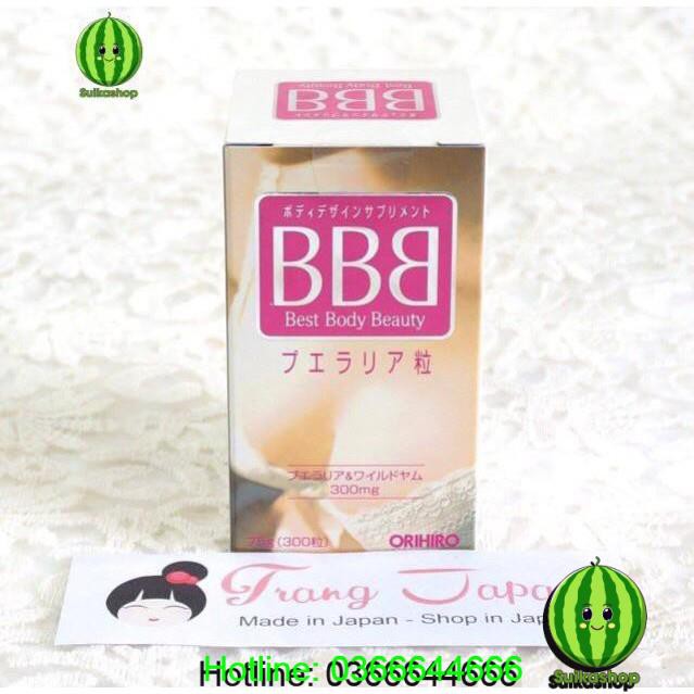 Viên uống nở ngực BBB Best Beauty Body Nhật Bản, Viên nở ngực BB Nhật Bản