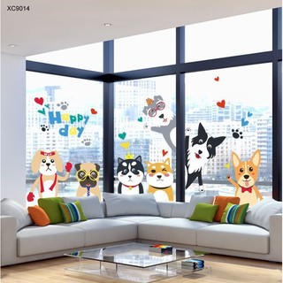 Decal dán tường hình thú Happy Day