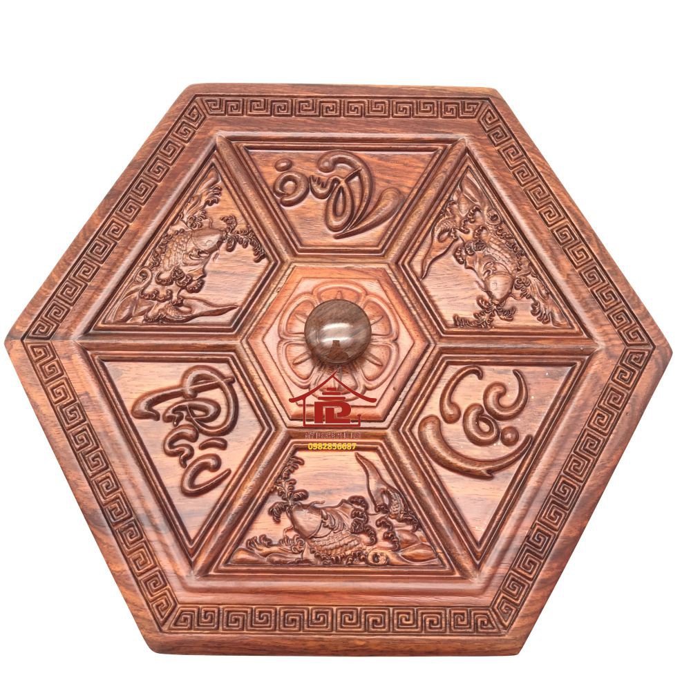 Khay đựng bánh kẹo phúc lộc thọ GỖ HƯƠNG ĐÁ CHUẨN