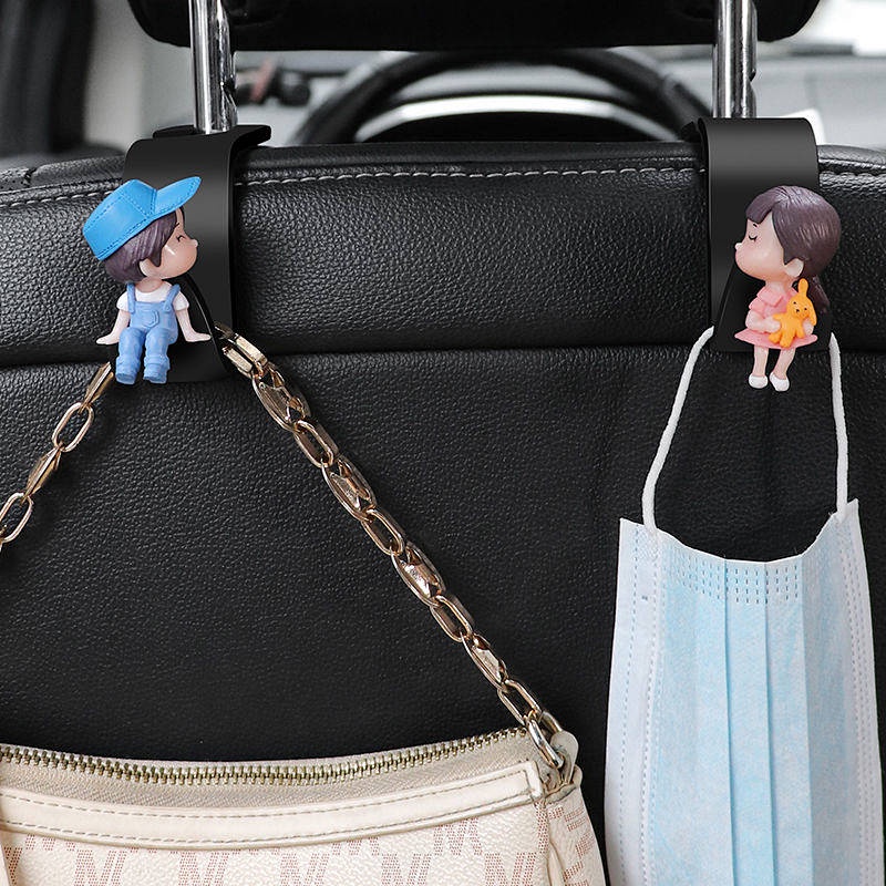 Móc ghế sau đa chức năng hình cặp đôi sáng tạo cho xe hơi