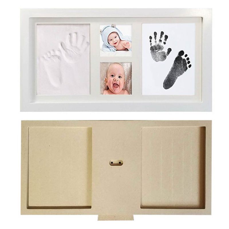 Bộ Khung Ảnh Bằng Đất Sét In Dấu Chân / Tay / Bàn Chân Cho Bé