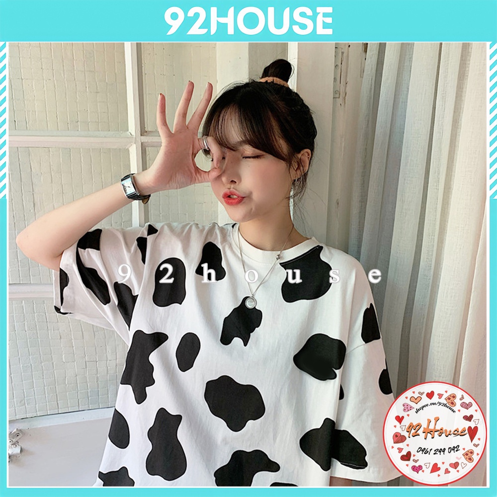 Áo thun nam nữ unisex bò sữa freesize / Áo phông tay lỡ form rộng