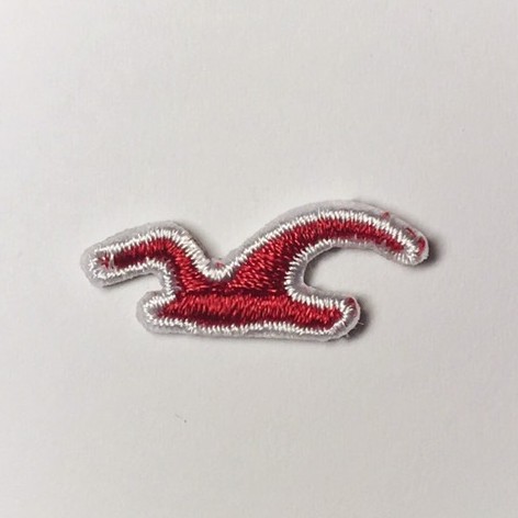 Patch / sticker / miếng thêu rời hình logo Hollister con én đỏ có keo ủi trang trí quần áo jean