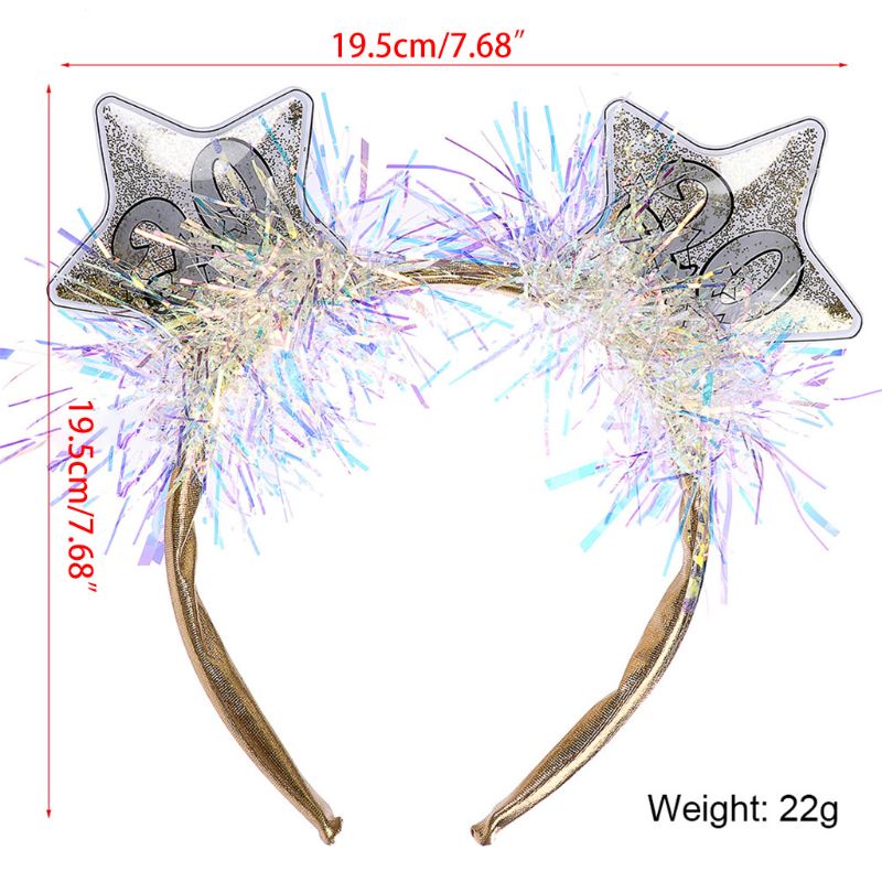 Băng Đô Cài Tóc Họa Tiết Ngôi Sao Lấp Lánh Mừng Năm Mới 2020