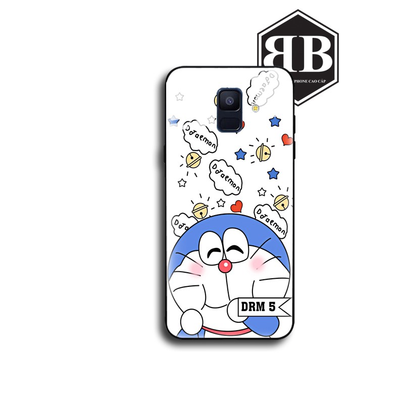 Ốp lưng kính cường lực SAMSUNG A5 2018 A8 2018 / A6 2018 / A6 PLUS A6+ / A8 PLUS A8+ hình doraemon