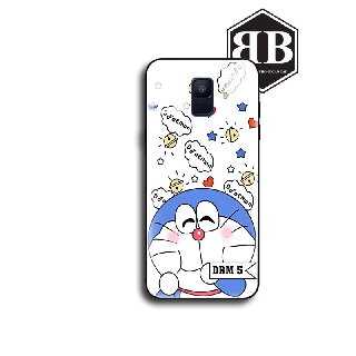 Ốp lưng kính cường lực samsung a5 2018 a8 2018 / a6 2018 / a6 plus a6+ / a8 plus a8+ hình doraemon