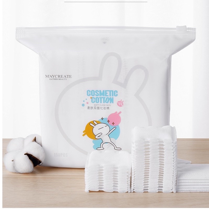 Bông Tẩy Trang Thỏ Maycreate 150 Miếng