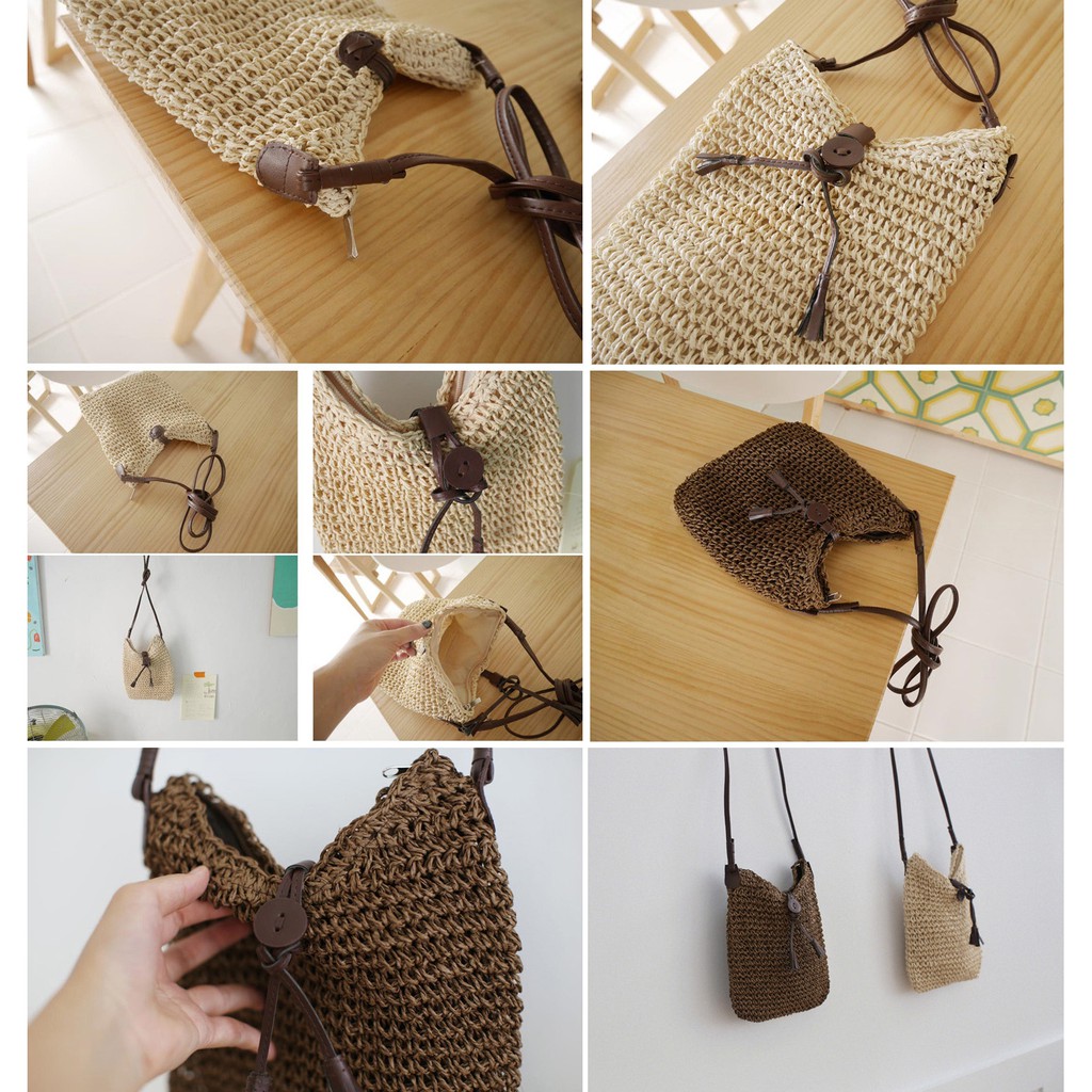 TÚI CÓI ĐI BIỂN PHỐI TUA RUA ĐƠN GIẢN XINH P1164