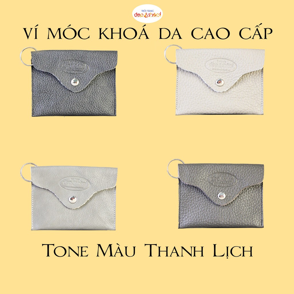 Ví móc khóa da thật hình bao thư,đựng thẻ xe,đựng tiền