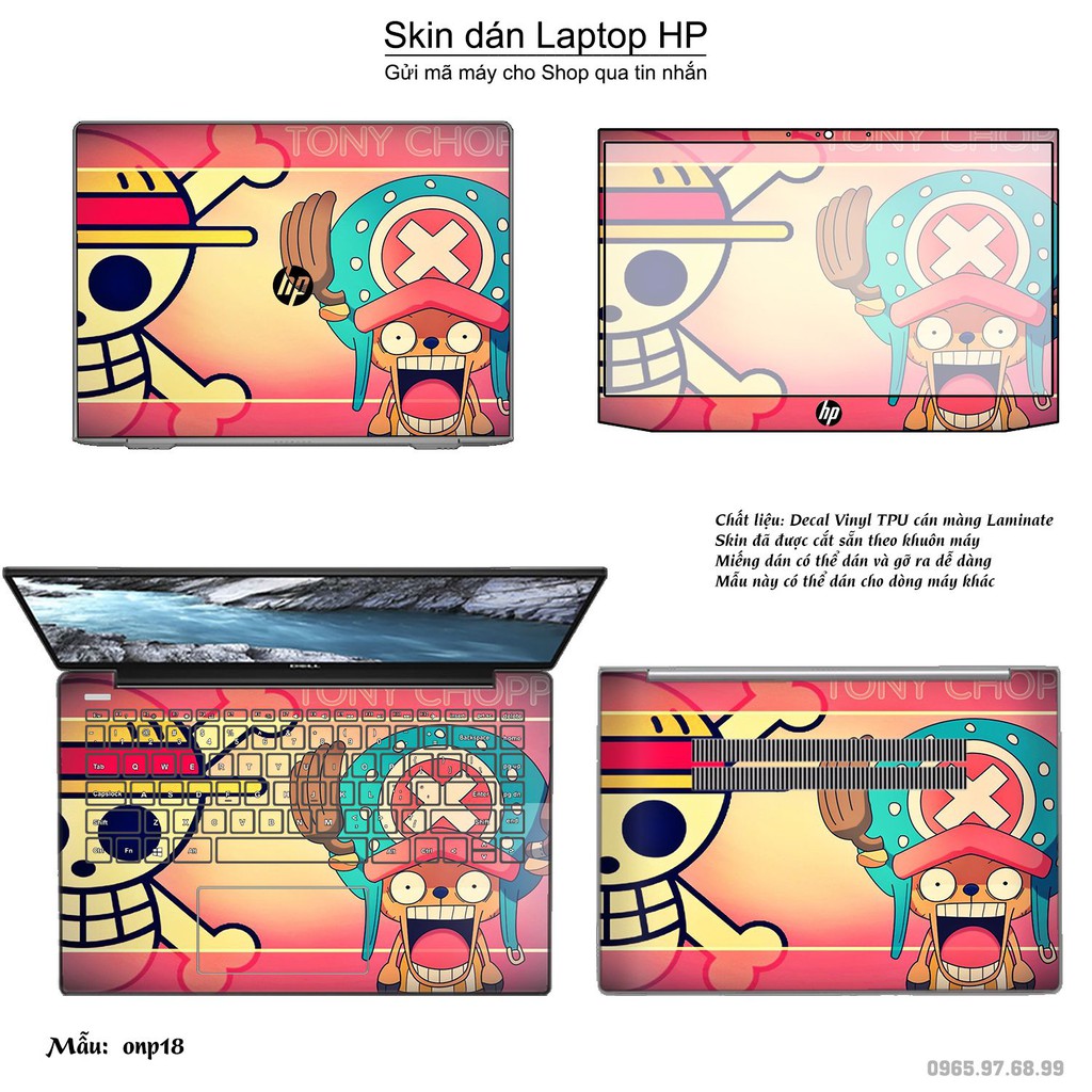 Skin dán Laptop HP in hình One Piece nhiều mẫu 20 (inbox mã máy cho Shop)