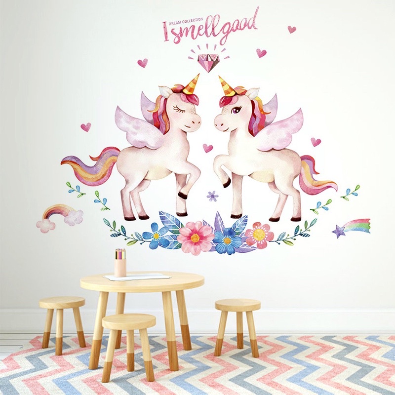 Decal Dán Tường Mẫu Ngựa Poly to ( 1m4 cao 75cm)