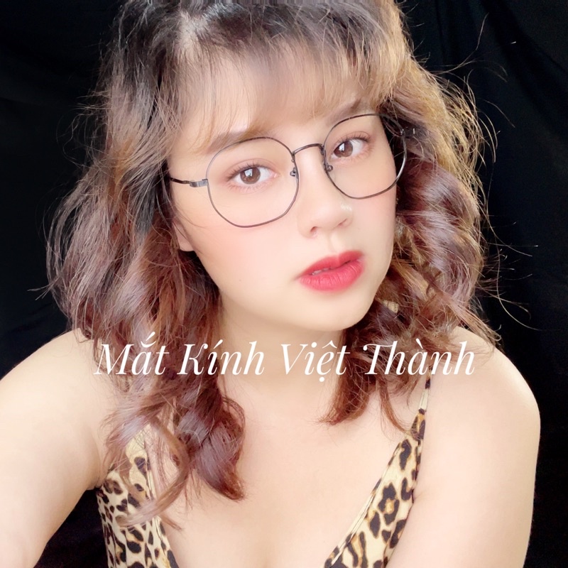 gọng kính cận kim loại lục giác kính cận tròn mẫu mới 2022 LG22