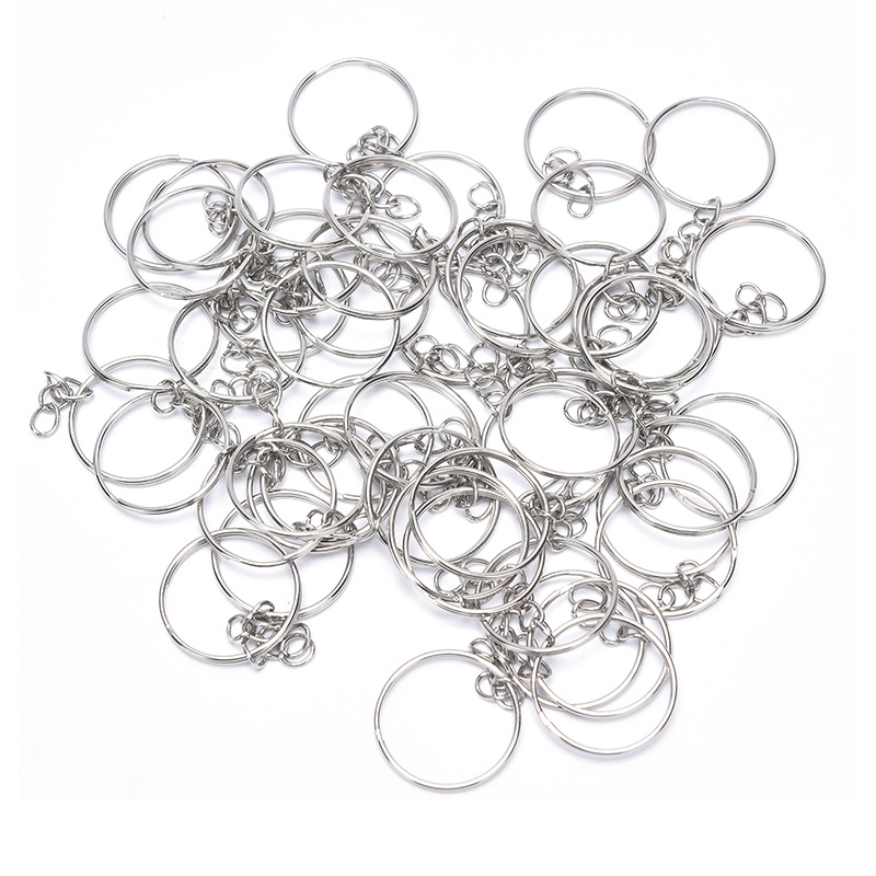 Set 150 món vòng khóa có chuỗi dây xích vòng tách mở và chốt mắt vặn làm móc khóa DIY mới