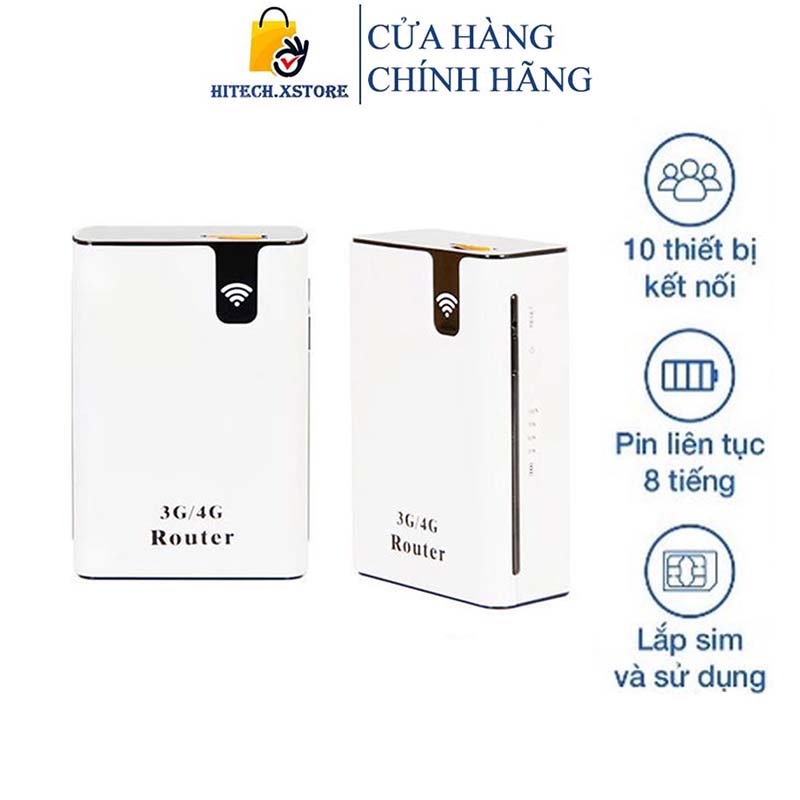 Cục phát Wifi Từ Sim 4G Kiêm Sạc Dự Phòng 7800mAh không dây Smart Wireless Bộ phát wifi 4G Tốc Độ Cao Kiêm Bộ Kích Wifi