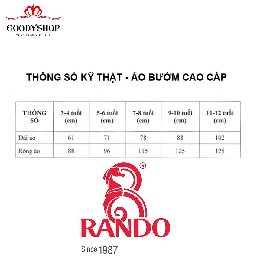 Size 1  dành cho bé có chiều cao 0.8 – 0.9 m GOODYSHOP