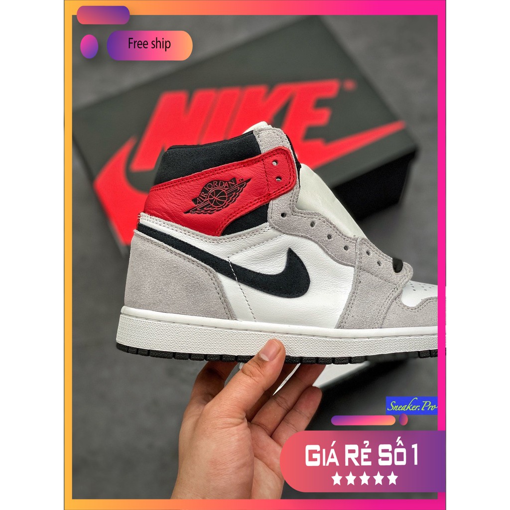 Giày thể thao AIR Jordan 1 Retro High Light Smoke Grey (GS) siêu đẹp dành cho nam nữ | BigBuy360 - bigbuy360.vn