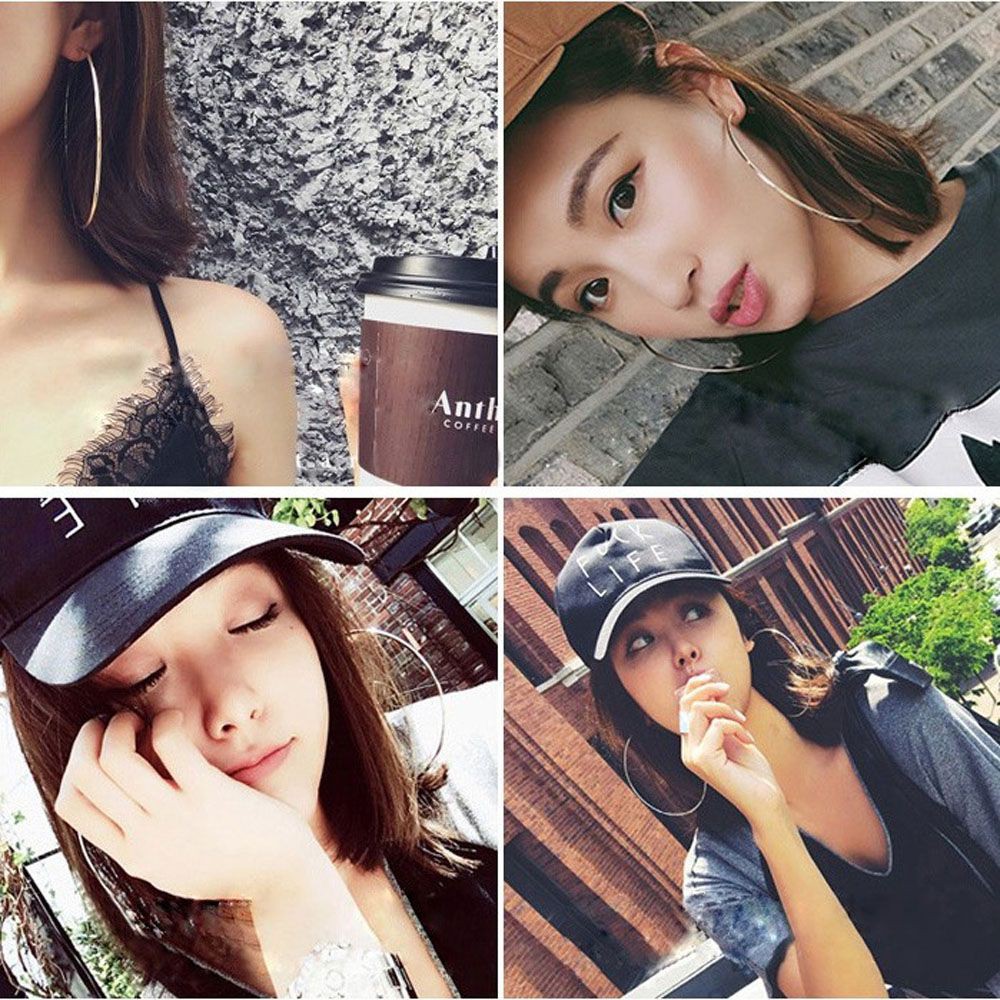 Bông tai hình tròn cỡ lớn phong cách cá tính cho nữ