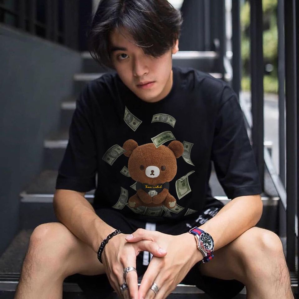 [FREESHIP ĐƠN TỪ 50K] Áo Thun Nam Nữ Gấu Đô LA Streetwear Áo Phông Nam Form Rộng Basic Cotton Oversize