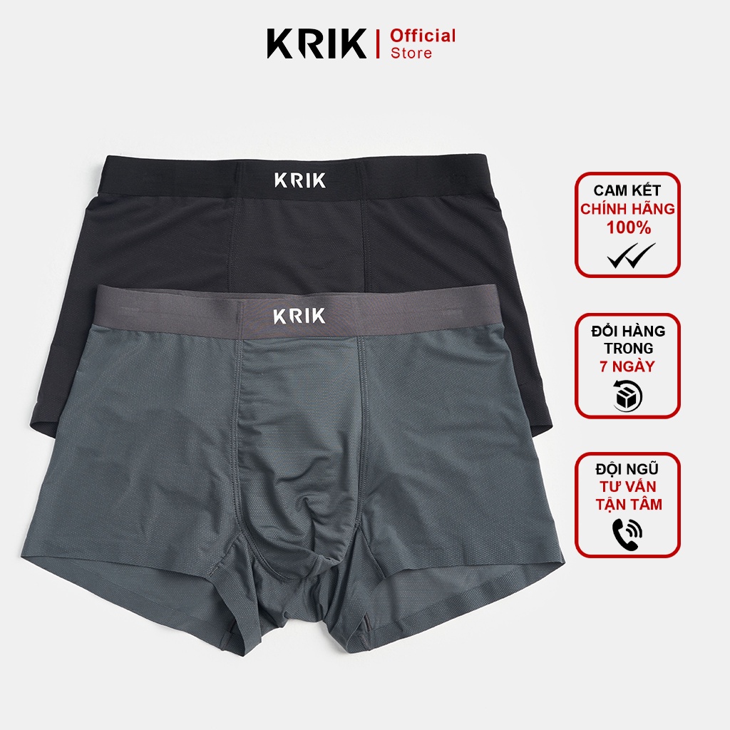 Quần Boxer Nam KRIK Chất Vải Kháng Khuẩn Mềm Mịn, Thoáng Khí, Co Dãn Cực Tốt 9602