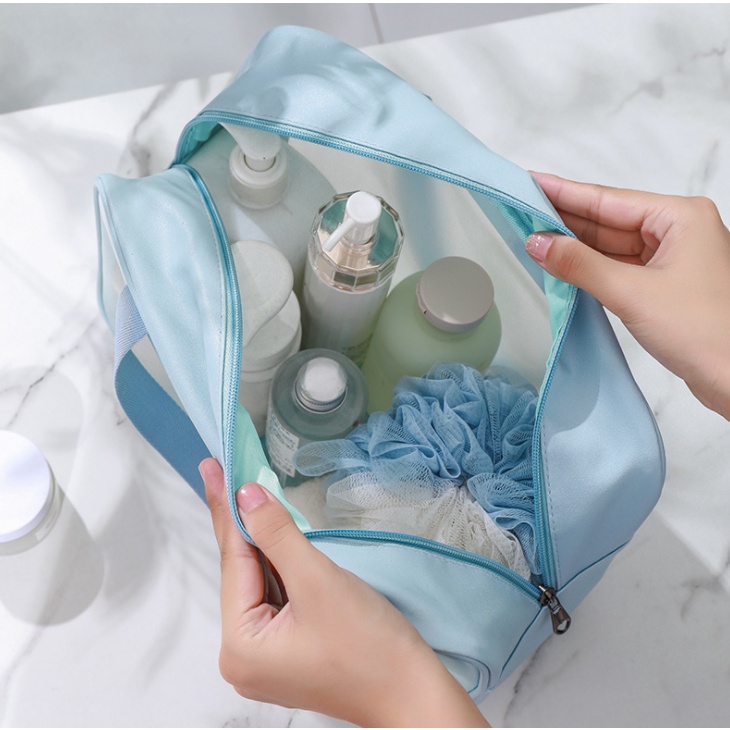 Túi Đựng Mỹ Phẩm WASHBAG Chống Nước Da Pu Nhựa PVC Trong Suốt