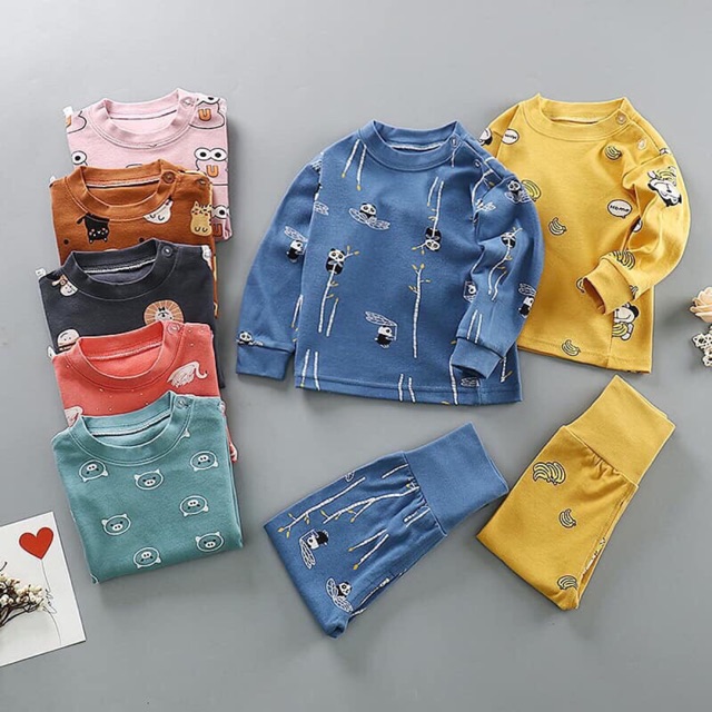 Bộ cotton cạp cao cho bé