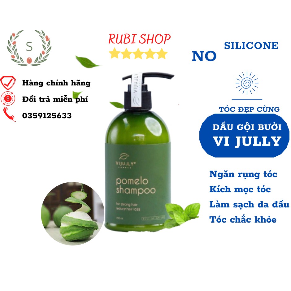 Dầu Gội Bưởi ViJully Kích Mọc Tóc Giảm Rụng Tóc Giúp Tóc Chắc Khỏe, Suôn Mượt 280ml