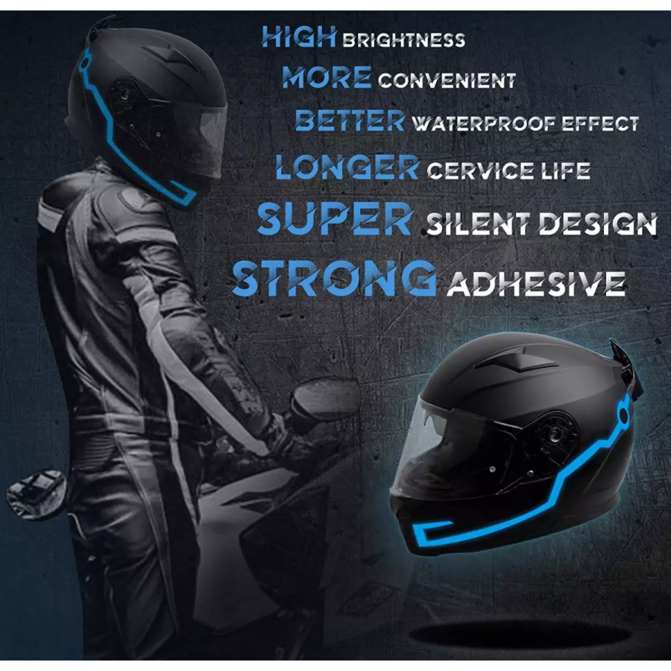 Bộ 4 Đèn LED Cảnh Báo Ánh Sáng Lạnh Chống Thấm Nước Gắn Mũ Bảo Hiểm Cho Xe Đạp / Xe Máy