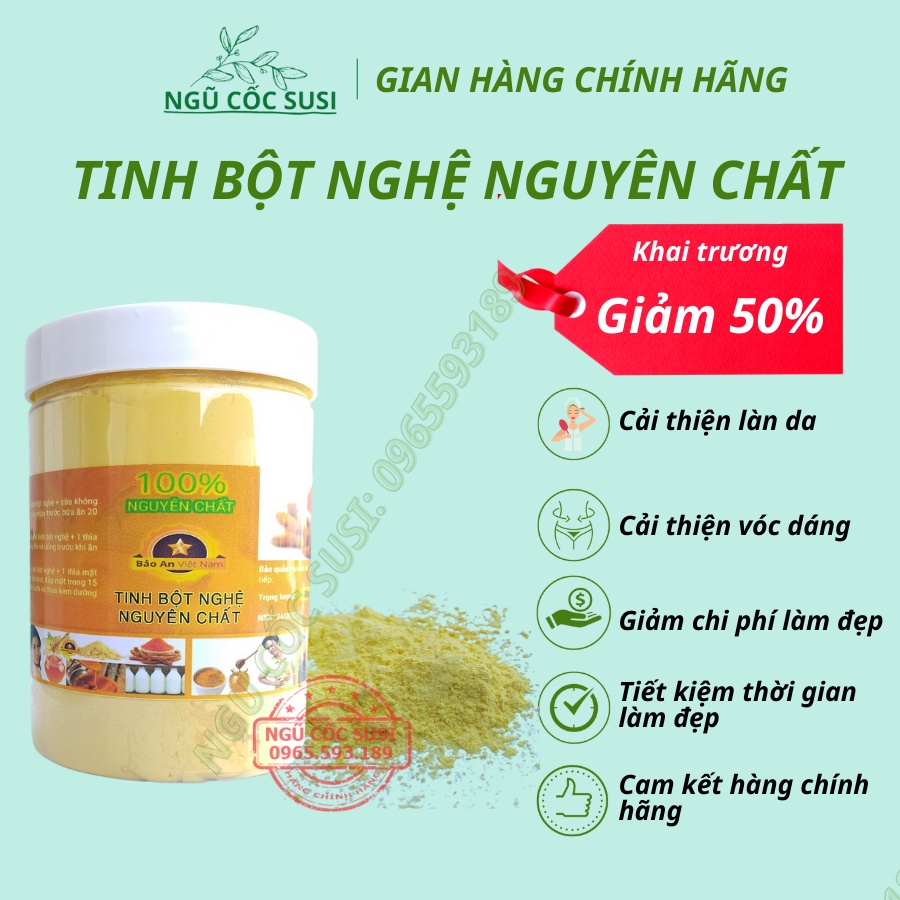 Tinh bột nghệ curumin [Chính hãng] Tinh bột nghệ curumin 500gr nghệ đỏ xịn tốt nhất