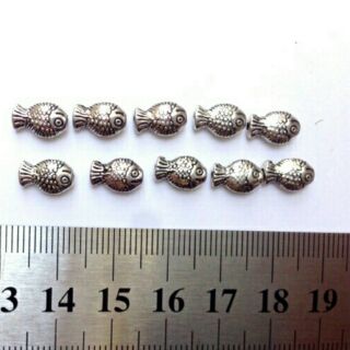 10 mặt xi bạc con cá xỏ ngang nhỏ