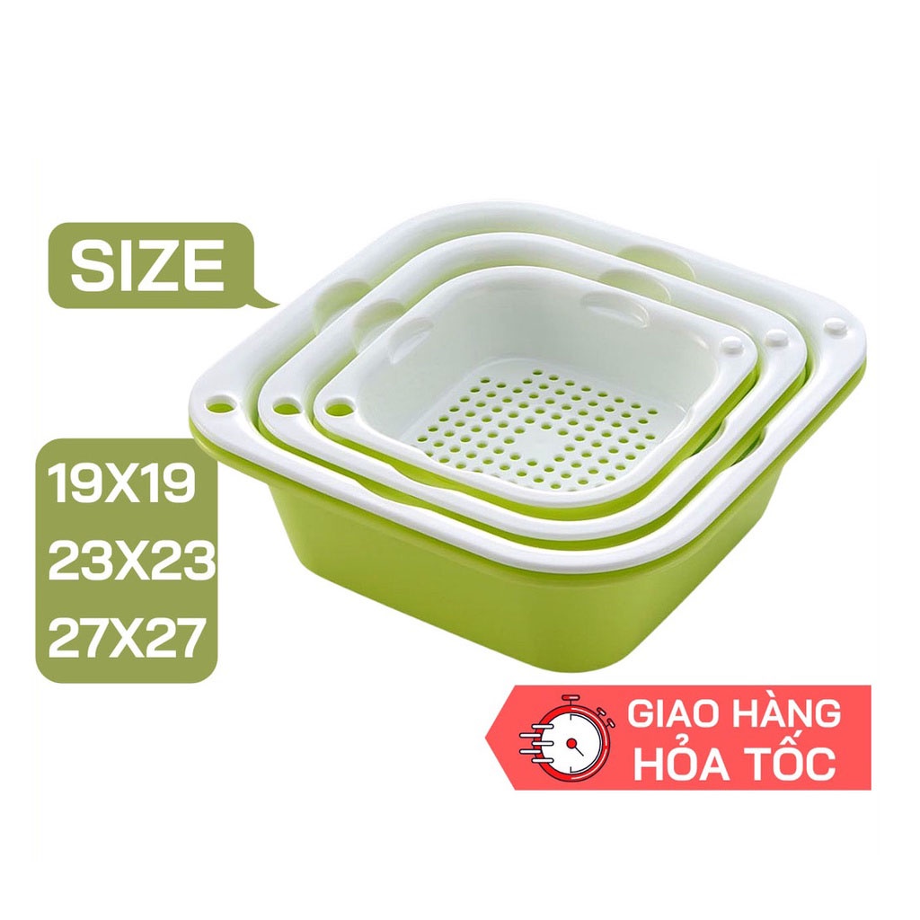 Bộ Rổ 6 Món Kèm Chậu Nhựa Đựng Đồ Đa Năng