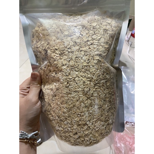 [Hoả Tốc] 1kg hạt yến mạch nguyên chất, nguyên cán [Đóng túi zip bạc]